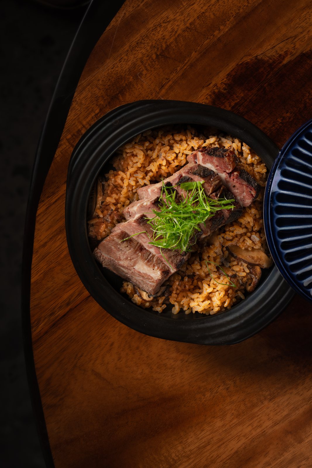 The gyu Clay Pot with mushroom, shallot and chive at MUI Supper Club